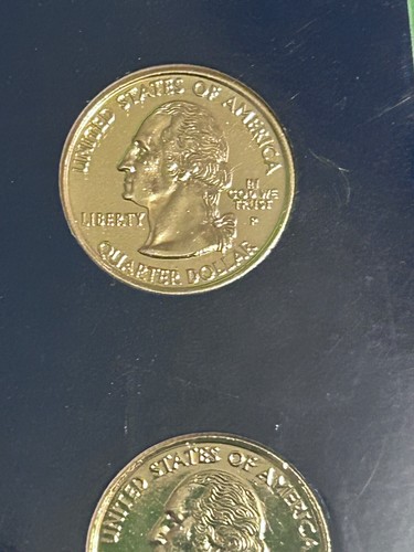 2001 US State Quarter Collection "24 KT Gold Plated" Set of 5 - Picture 8 of 9