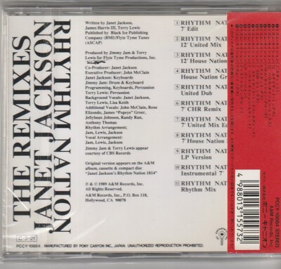 Janet Jackson Rhythm Nation The Remix Japan CD w/obi PCCY
