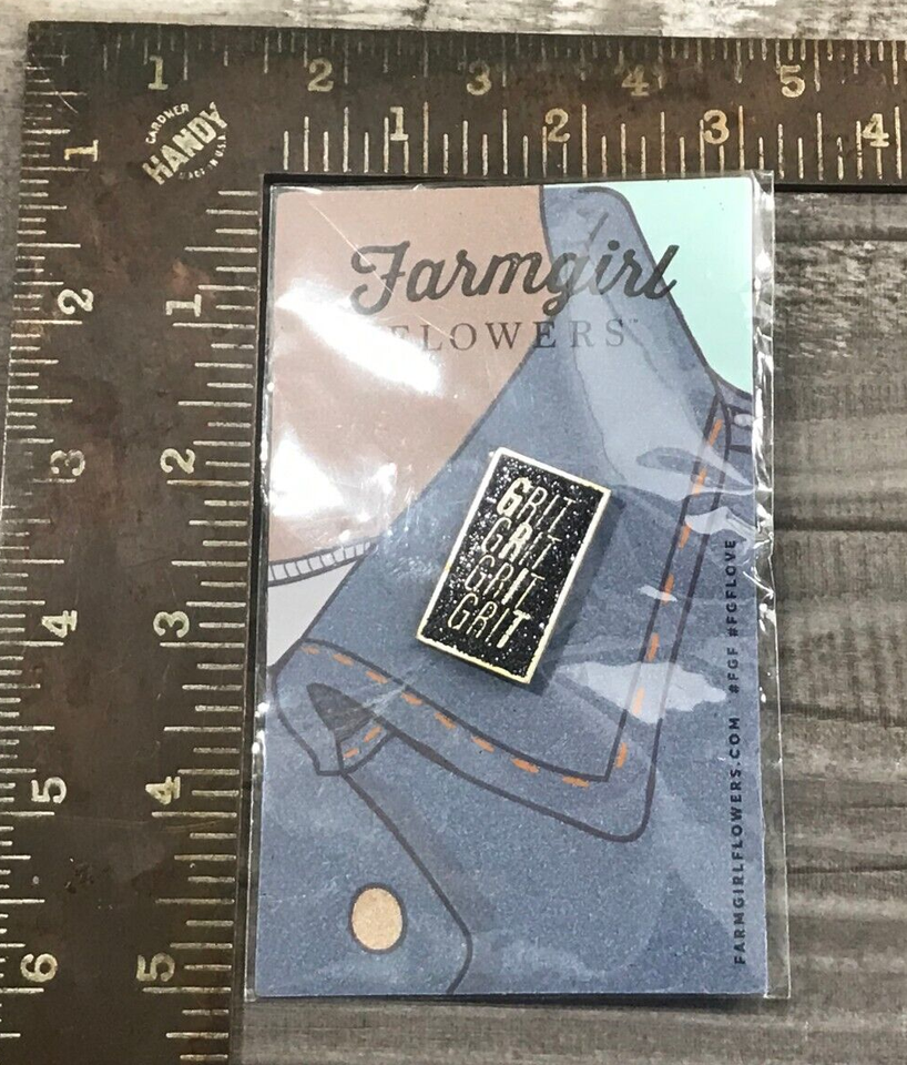 Farmgirl Flowers “Grit” Lapel Hat Jacket Shirt Vest Backpack Bag Pin eBay