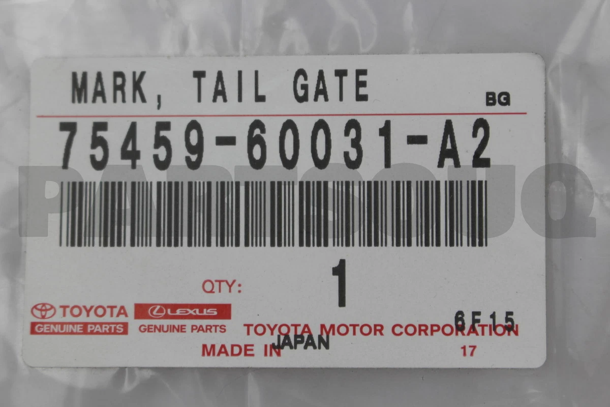 7545960031A2 Genuine Toyota MARK, TAIL GATE 75459-60031-A2 | eBay