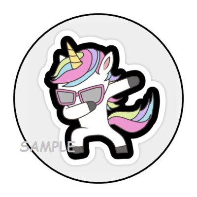 30 DABBING UNICORN ENVELOPE SEALS LABELS STICKERS 1.5'' ROUND