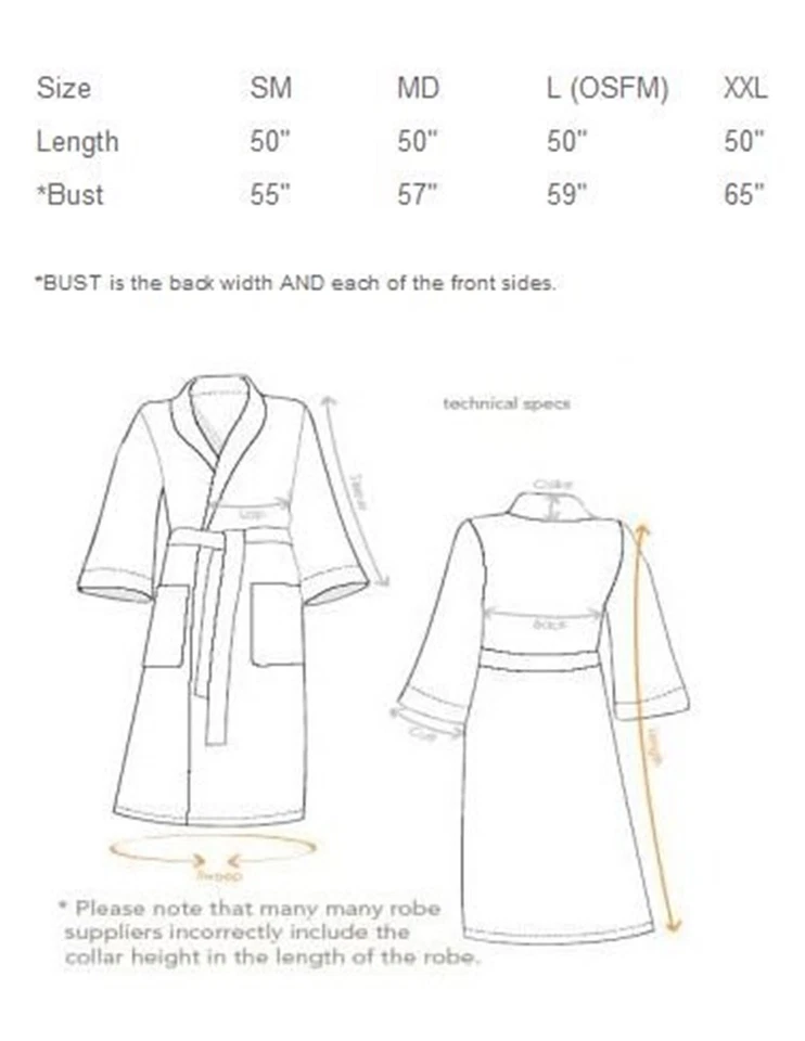 Nueva bata de hotel albornoz spa de lujo de Monarch/Cypress Mediana Foto 3 de 3