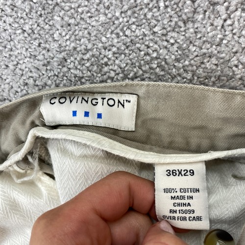 Covington Straight Chino Pants Men's Size 36X29 Tan Slash Pocket Flat Front - Picture 5 of 8