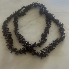 Vintage Hawaiian Koa Seed Necklace Vacation Souvenir Lei Natural Jewelry