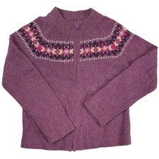 Cherokee Nordic Purple Full Zip Cardigan / 15x18.5 / Big Kid Medium 8/10