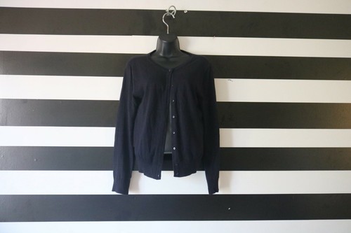 H&M Basic Women’s Cardigan Button Front 100% Cotton Navy Size S Small