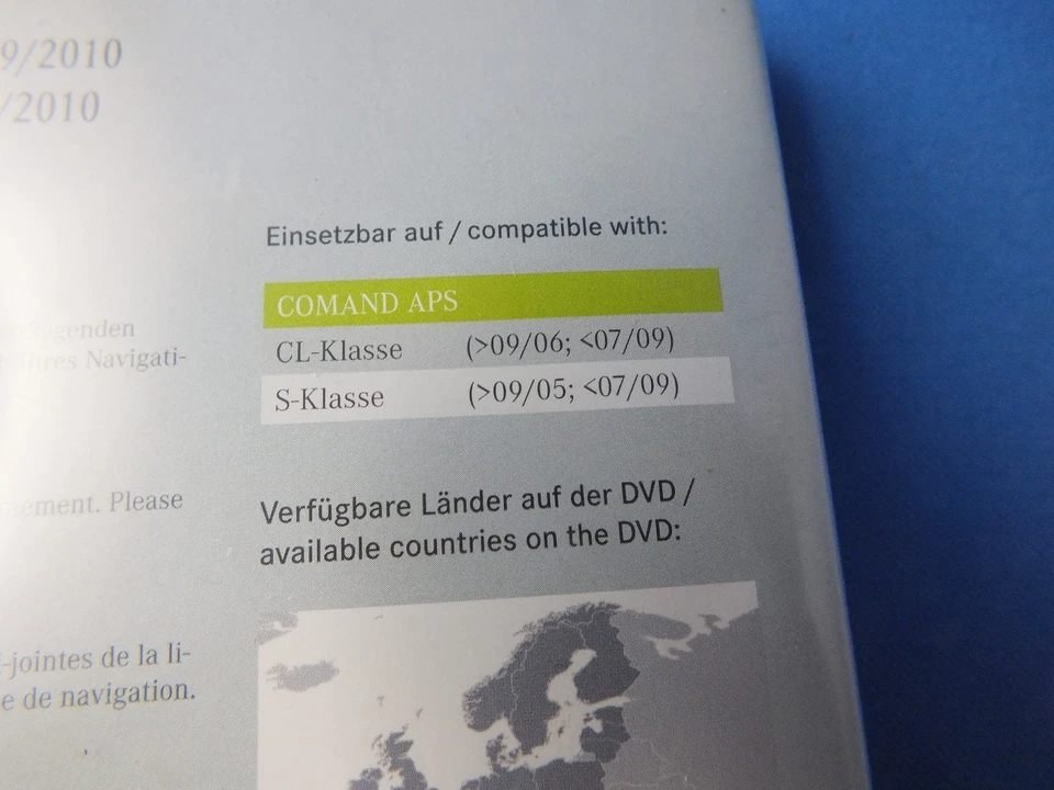 Original Navigations-DVD NAVIGATION DISC 2009/2010 EUROPE A2218276759 CL S Class - Bild 4 von 4
