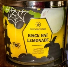 Goose Creek Candle 14.5oz 3 Wick Candles Black Bat Lemonade Smells Wonderful