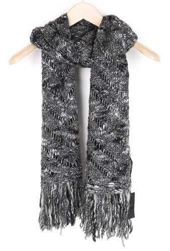 Maison Scotch Mujer Bufanda OS Gris Melange Tejido Cálido Invierno Borlas - Imagen 1 de 6