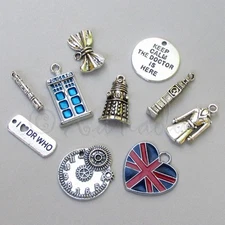 Doctor Who Wholesale Tardis Dalek Union Jack Charms Mix CM2014 - 10, 20 Or 50PCs