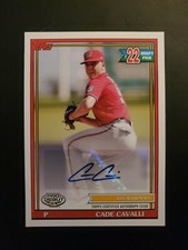 CADE CAVALLI 2021 TOPPS PRO DEBUT BASEBALL AUTOGRAPH ROOKIE DRAFT PICKS PD-170