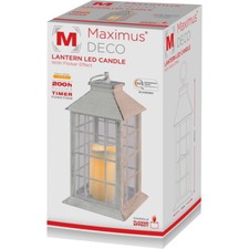 Maximus Deko Laterne mit LED-Kerze, Timerfunktion, 14*30cm, NEU OVP Shabby Chic