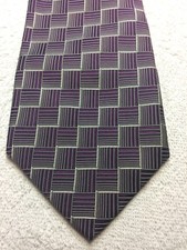 RALPH LAUREN MEN'S TIE PURPLE AND WHITE 4 X 59