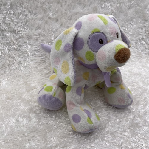 Baby Ganz Spotty Puppy with Rattle Plush Dog Purple Bow Polka Dot - 第 3/12 張圖片