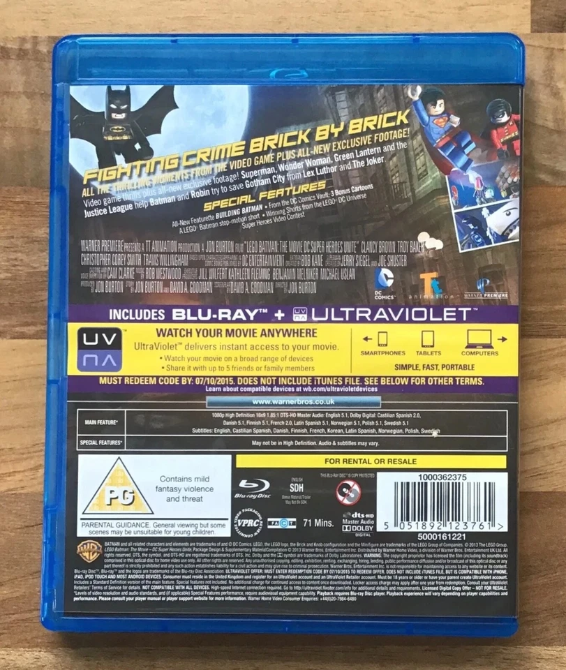 LEGO SUPERHEROS - BATMAN THE MOVIE - BLUERAY MOVIE (INC DIGITAL CODE & BOX) - Image 4 of 4