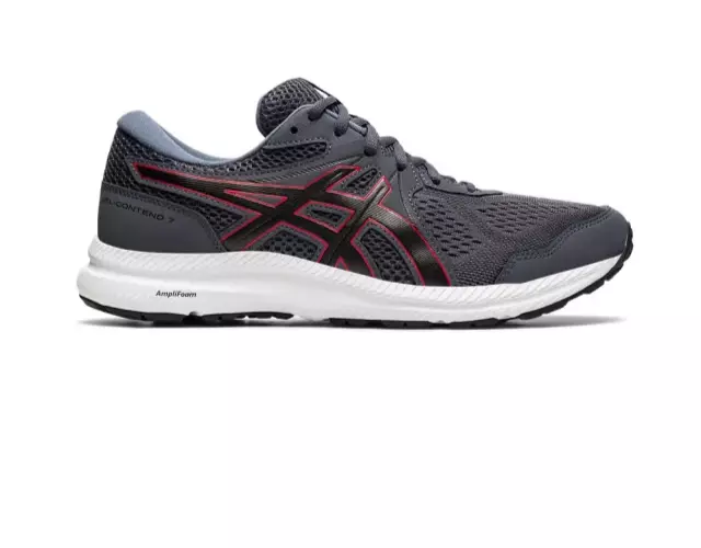 Men s Asics GEL CONTEND 7 4E Extra Wide Grey Red Running Shoes 1011B039 020