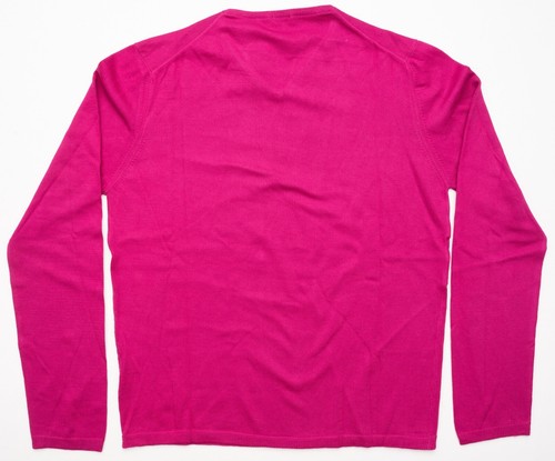 NWT CRUCIANI Fuchsia Cotton Lightweight Knit V-Neck Pullover Sweater S (EU 48) - Picture 5 of 6