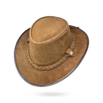 Lederhut Western Cowboy Unisex – Outdoor Hut Reiten, Wandern & Abenteuer Braun - Bild 1 von 4
