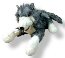 FOLKMANIS TIMBER WOLF GREY WHITE FULL BODY HAND PUPPET STUFFED ANIMAL PLUSH 24  