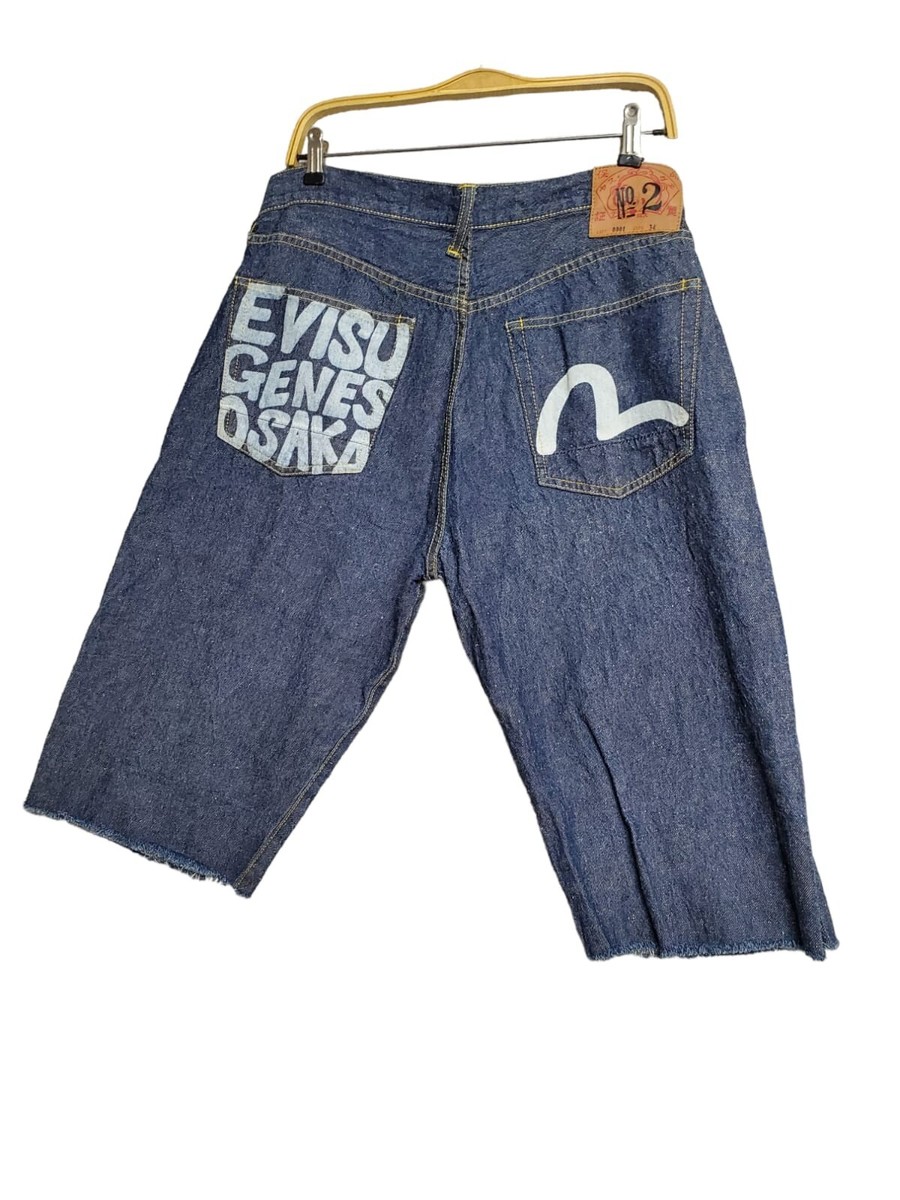 Mens Evisu Genes Osaka Craft Style Size W 34 Denim Short Mens Evisu Genes Osaka Craft Style Size W 34 Denim Short