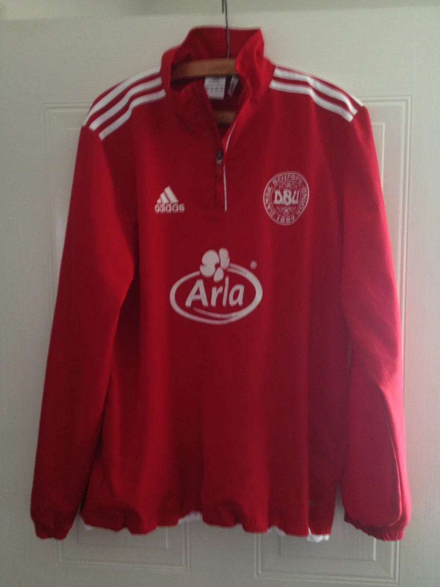Denmark Football Jacket Original 2010 Adidas Tracksuit Top Red
