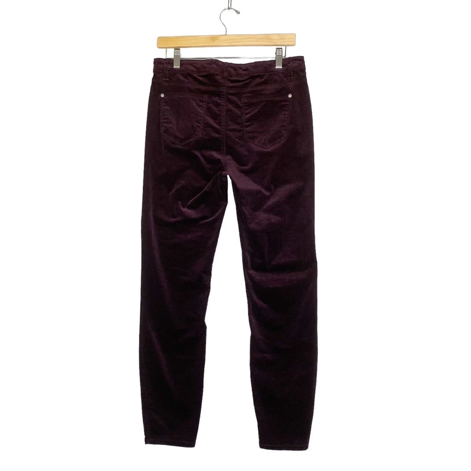 Pantalones Buffalo para mujer talla 8/29 borgoña ICON terciopelo tiro medio ajustados y cordón esculpido Foto 2 de 4