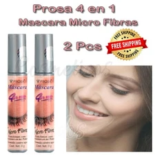 2 Pcs PROSA Eyelash MASCARA con MICRO FIBRAS 4 en 1. Instant Lengthening Effect