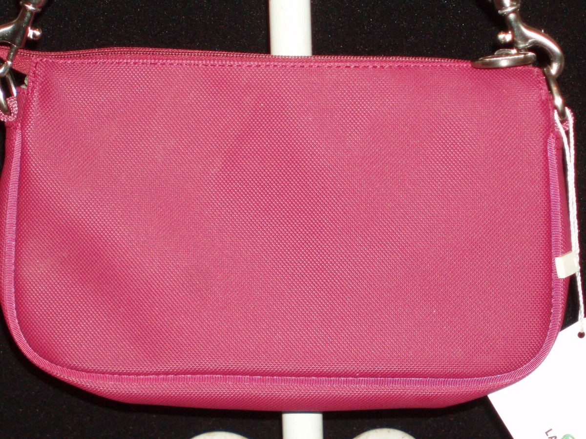LACOSTE M40 NEW CLASSIC SQUARE BAGUETTE Handbag Purse PLUM