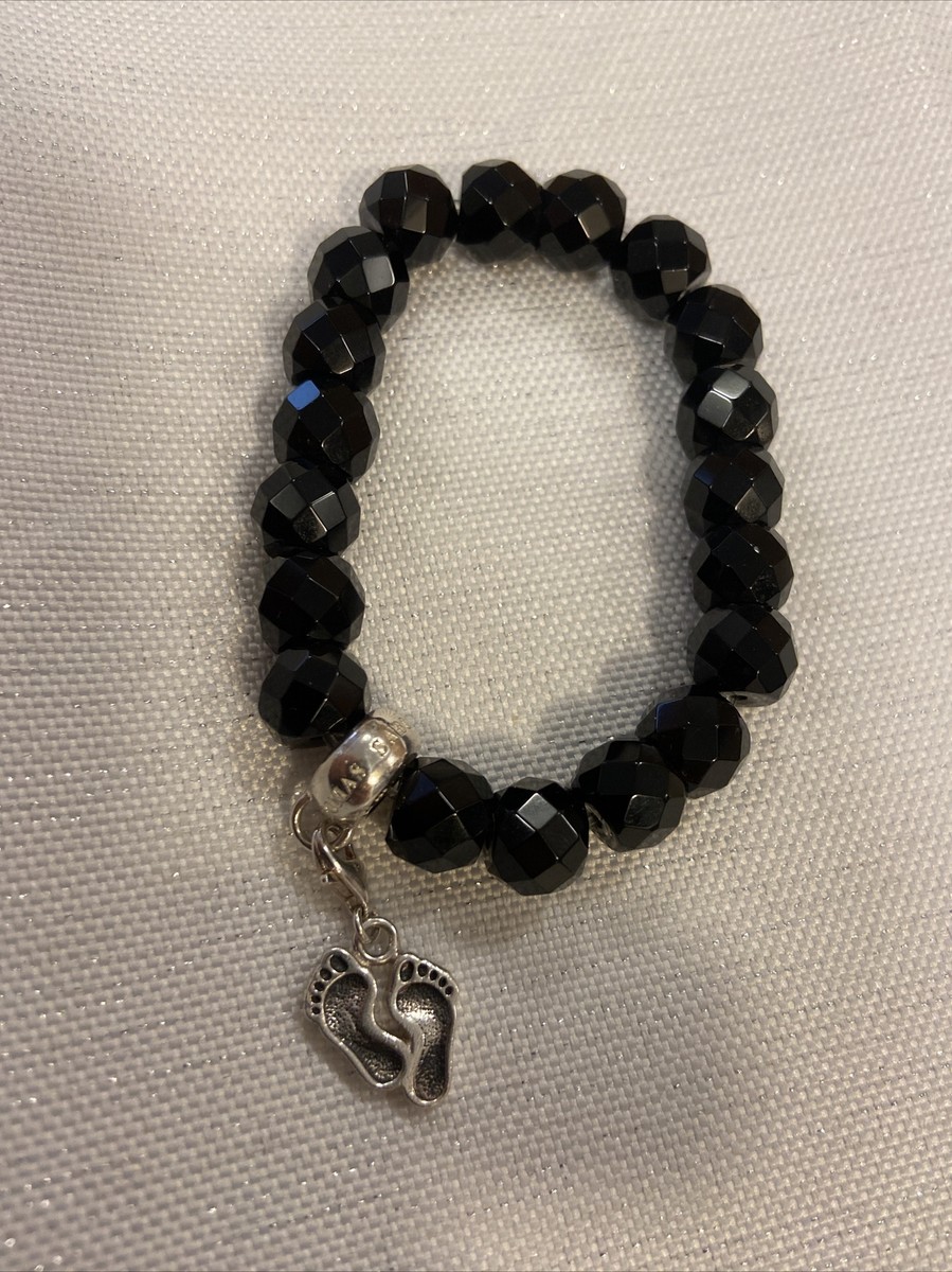 Thomas Sabo BLACK obsidian Bead Charm Carrier bracelet