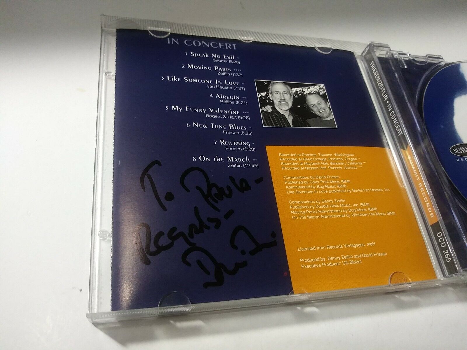 David Friesen  Denny Zeitlin: In Concert (CD) in Excellent Condition  Signed | eBay