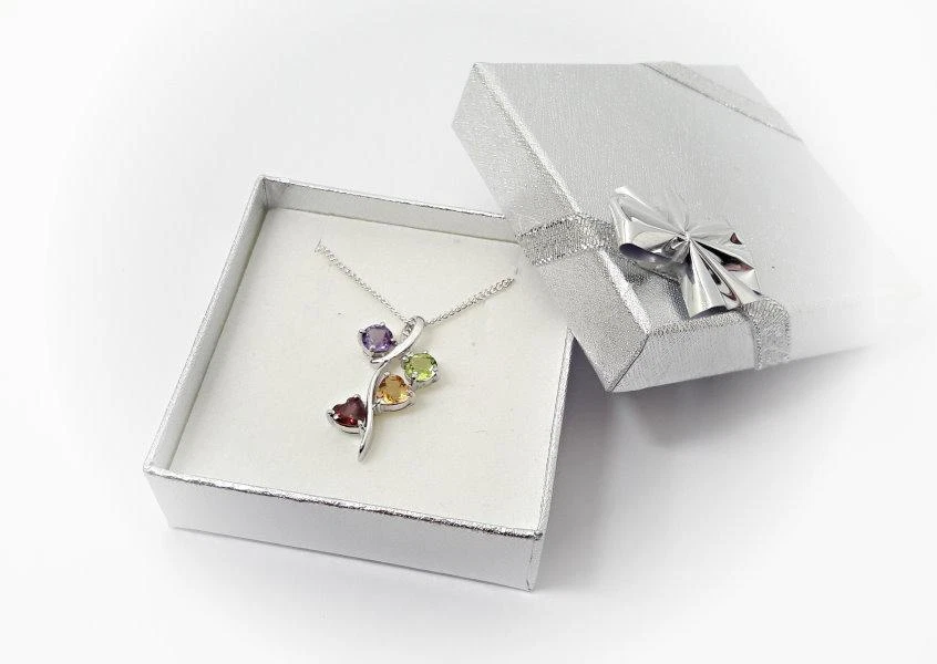 Anhänger Silber 925 granat citrin peridot Kette 45 cm echt Sterlingsilber SP274 - Bild 3 von 3
