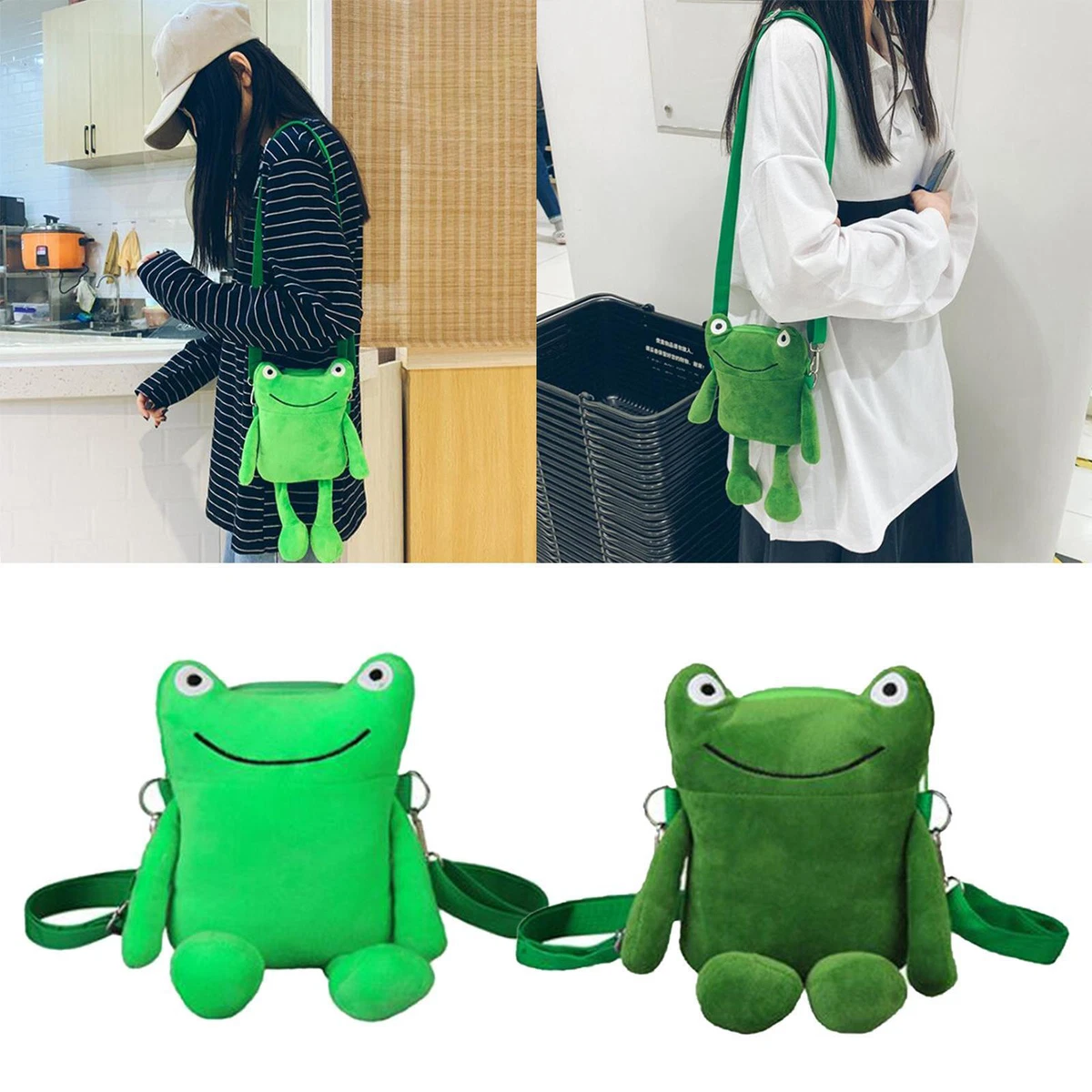 Women Shoulder Bag Frog Crossbody Bag Stylish Cartoon Small Handbag Shoulder