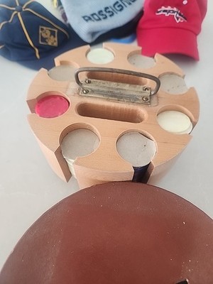 Vintage Swirl Marbled Poker Chip Caddy Maple