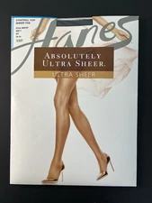 Hanes Absolutely Ultra Sheer Control Top Sheer Toe Jet Size F 707 New Old Stock
