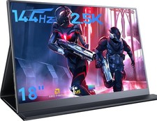 18" 2.5K Portable Monitor, 18" 2560x1600 16:10 144Hz IPS, USB Type-C  HDMI