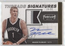 2014-15 Panini Threads Signatures Prime 19/25 Mason Plumlee #57 Auto 5ov