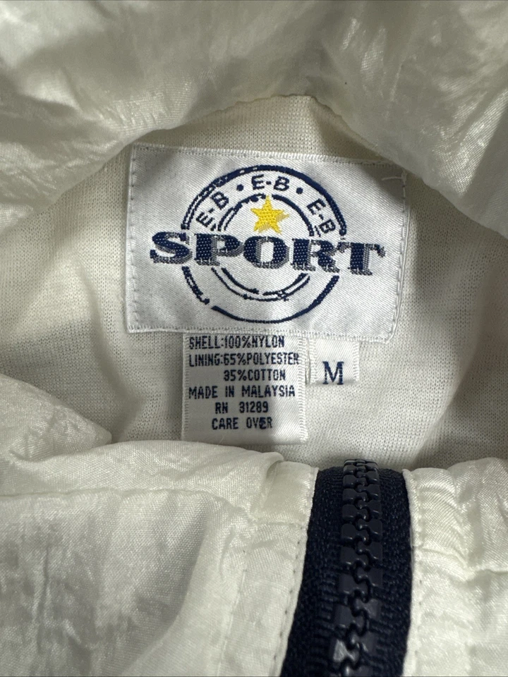 Traje de chándal cortavientos vintage de los años 80 para mujer EB SPORT mediano rojo blanco azul E-B Foto 3 de 4