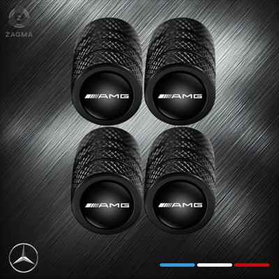AMG Mercedes Schwarz Anti Staub Ventilschaft Reifen Reifenkappen