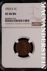 1923-S Lincoln Wheat Cent - NGC XF 40 BN - Scarce  No Reserve  #SLH40