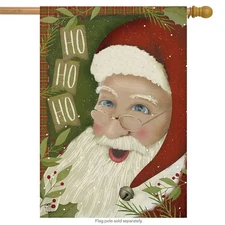 Briarwood Lane Primitive Santa Christmas House Flag