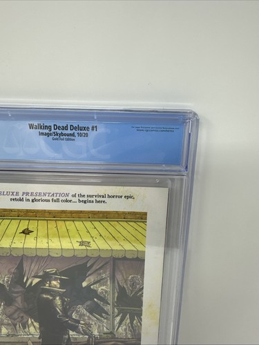 Walking Dead Deluxe #1 CGC 9.8 Finch GOLD FOIL Cover Variant Skybound Vault - Picture 8 of 9