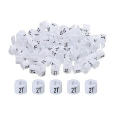 100 x Clothes Hanger Marker 2T White Colored Hanger Sizer Garment Tag