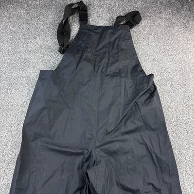 Harley Davidson Overall Bib Rain Pants Men's Large Black Detachable Suspenders
