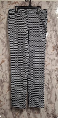 NWOT 89th & Madison Rayon Blue & White Modern Tapered Pull-on Slacks Pants Sz: M