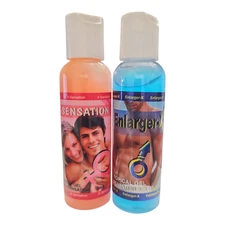 X-Sensation & Enlarger-X Intimate Gel Duo Tingling Topical Oil for Couples (2oz)