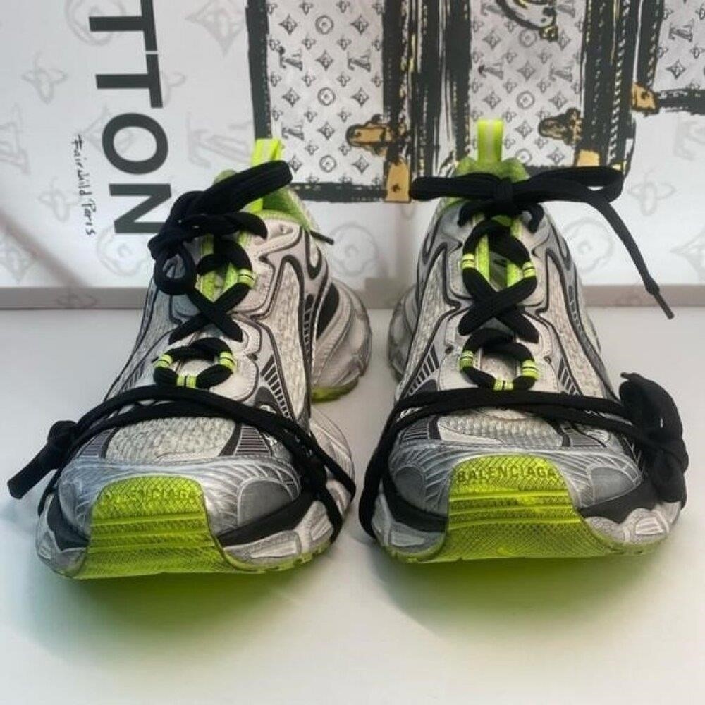NEW AUTHENTIC BALENCIAGA 3XL SNEAKERS 'GREY BLACK GREEN MESH AND