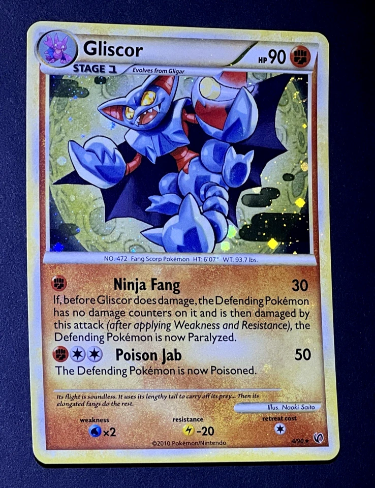 2010 Pokemon GLISCOR Undaunted HOLO BLEED Misprint ERROR Card 4/90 Rare SWIRL - Image 2 of 4