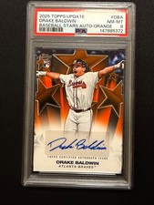 2025 Topps Update - Drake Baldwin #BSAU-DBA Baseball Stars Auto Orange /25 PSA8