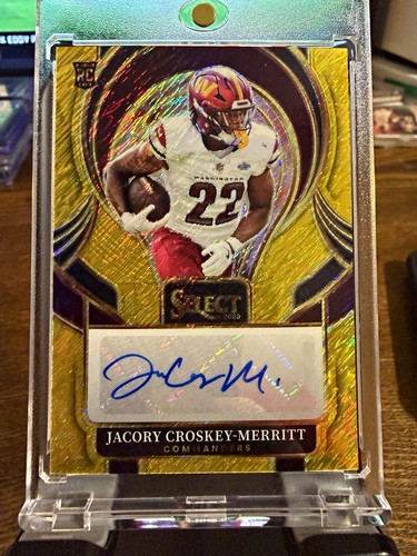 2025 Panini Select Signatures Gold Prizm Auto RC /10 Jacory Croskey-Merritt