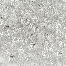 300pcs 6mm Flower Shape Metal Bead Caps Mini Alloy 6MM, Silver